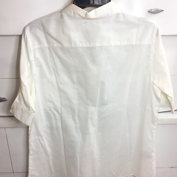 Calvin Klein white button down blouse size 10P - Picture 3 of 5